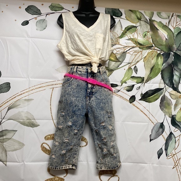 Vintage The fashion academy stone washed denim capris size 5‎ (468) - Picture 3 of 13